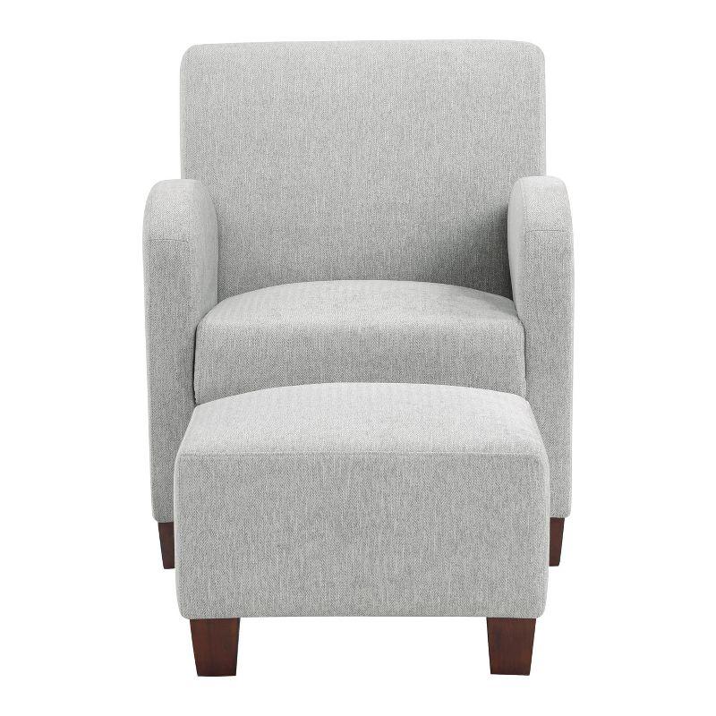 Aiden Chair and Ottoman Herringbone Smoke - OSP Home Furnishings: Upholstered Polyester Seating Set, No Tools Assembly