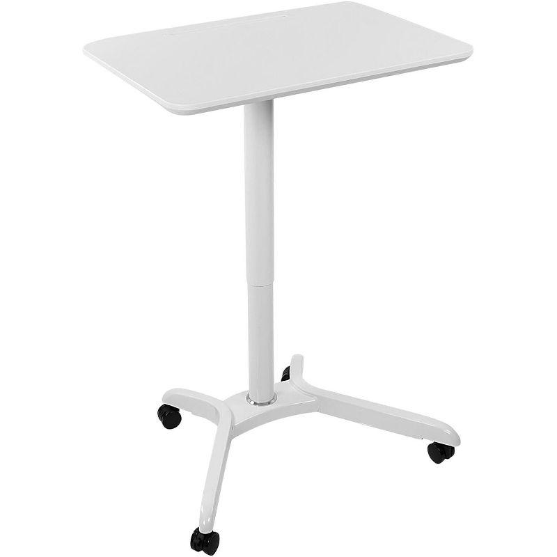 Mount-It! Standing Mobile Laptop Cart, Sit Stand Rolling Desk, Supports up to 17.6 Lbs., White