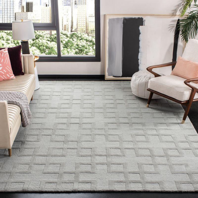 Gray Hand-Tufted Wool Rectangular Area Rug