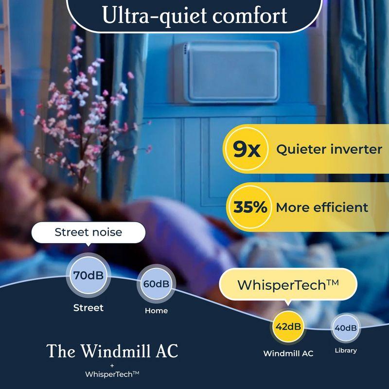 Windmill 10,000 BTU Inverter Window Air Conditioner with WhisperTech - Ultra-Quiet & Smart, Cools up to 450 Sq. Ft. - #1 Easy Install, App/Wi-Fi, Voice-Enabled, Remote Control, Energy Star