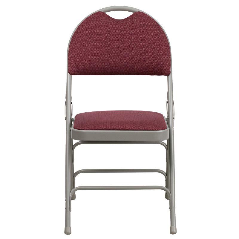Flash Furniture 2 Pack HERCULES Series Ultra-Premium Triple Braced Burgundy Fabric Metal Folding Chair with Easy-Carry Handle