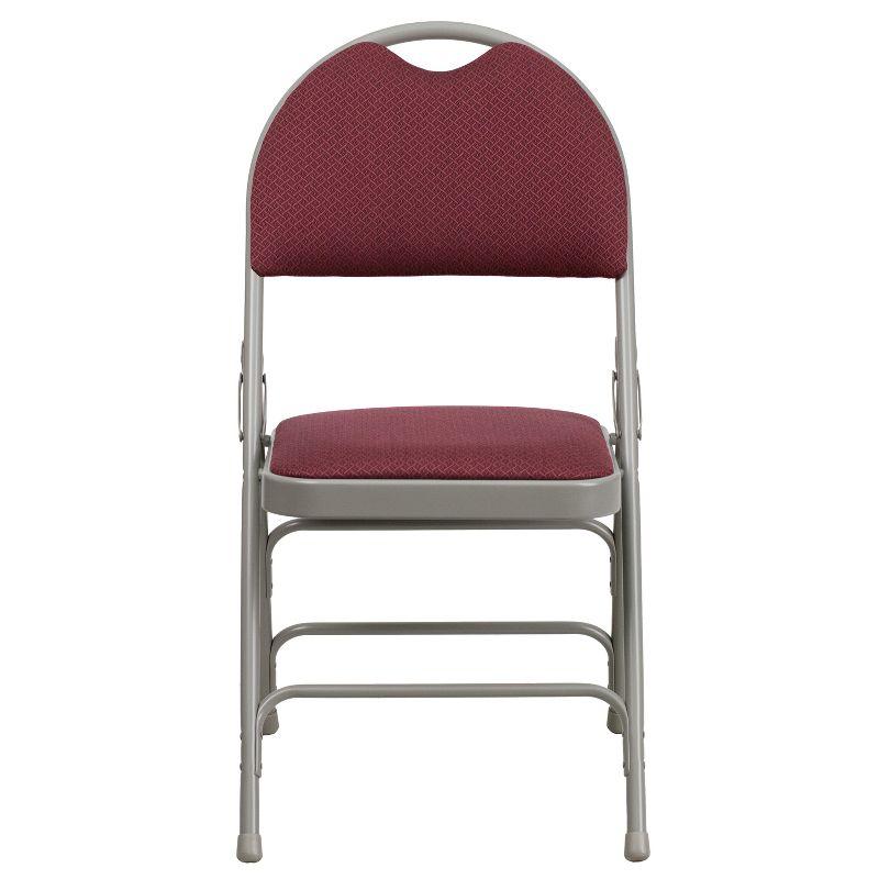 Burgundy Ultra-Premium Padded Metal Folding Chair with Handle