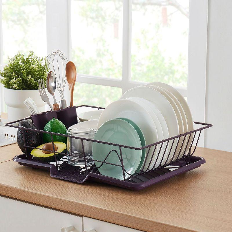 Sweet Home Collection 3-Piece Countertop Dish Rack