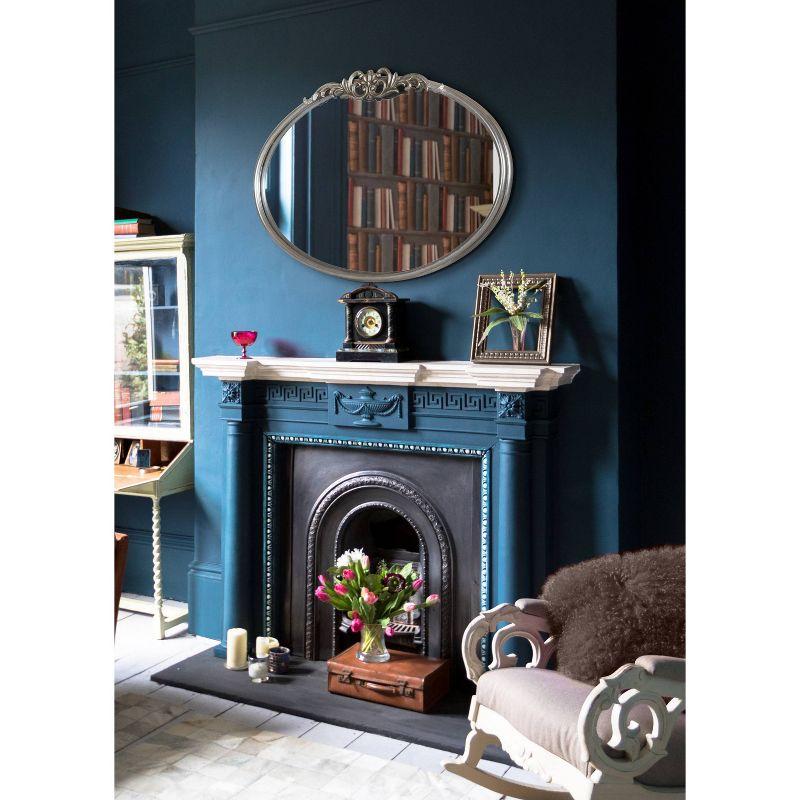 Kate & Laurel All Things Decor 27"x18.75" Arendahl Traditional Vertical Oval Wall Mirror Silver: No Assembly, Metal Frame, Wall Mount