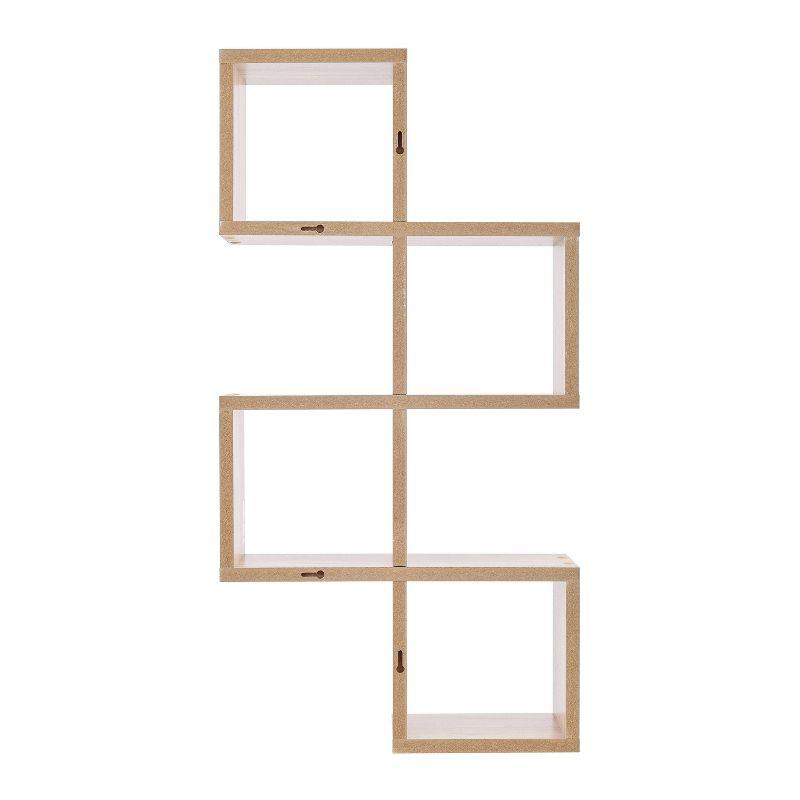 Danya B. 30" x 15.25" Cubby Chessboard Wall Shelf Chestnut - MDF, Contemporary Design, Interlocking