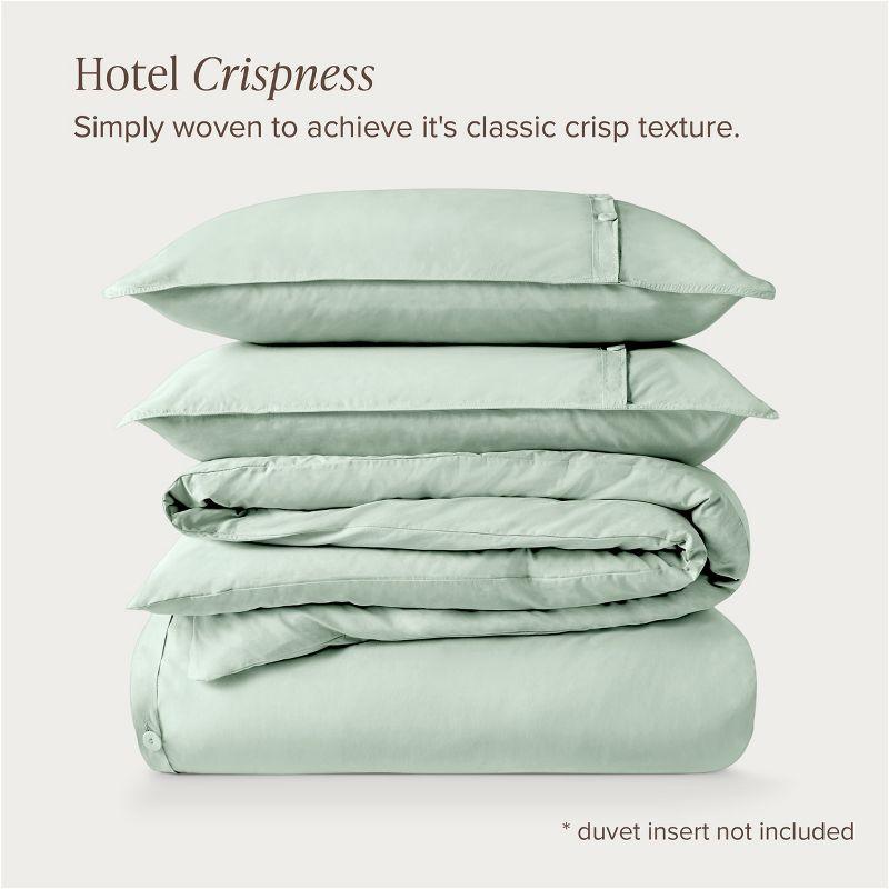 100% Organic Cotton Percale Full/Queen Duvet Cover and Sham Set Willow by Bare Home