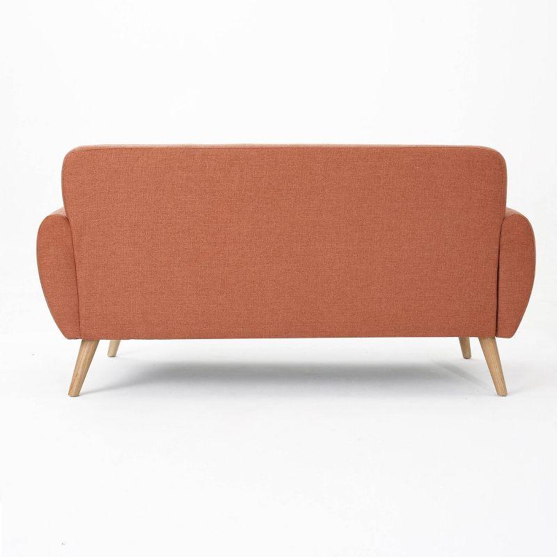 Bernice Petite Mid Century Modern Tufted Sofa Orange - Christopher Knight Home: Comfortable Upholstered Loveseat