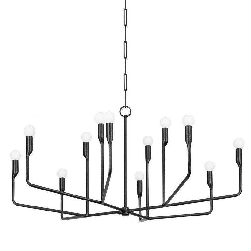 Norman 12-Light Forged Iron Modern Chandelier