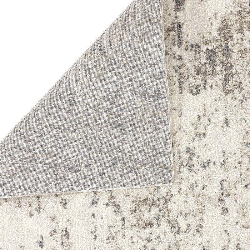 Coastal Abstract Gray Synthetic 5' x 7' Easy-Care Area Rug