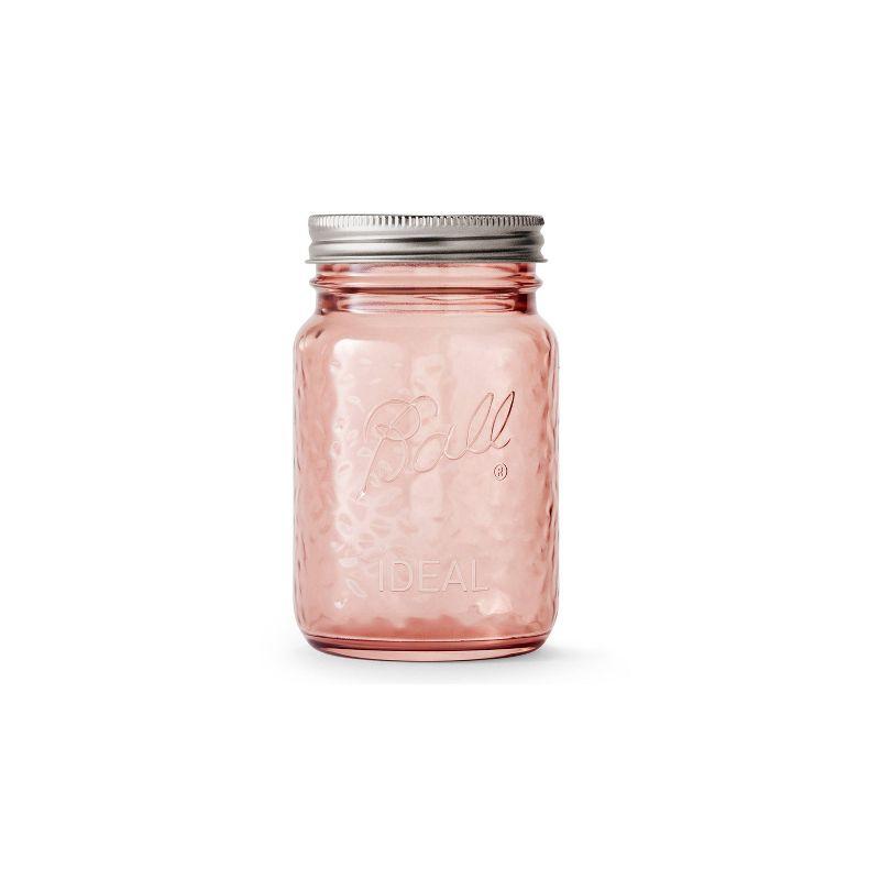 Ball 16oz 4pk Glass Regular Mouth Rose Vintage Mason Jar with Lid and Band: Pink Canning Jars, Dishwasher-Safe
