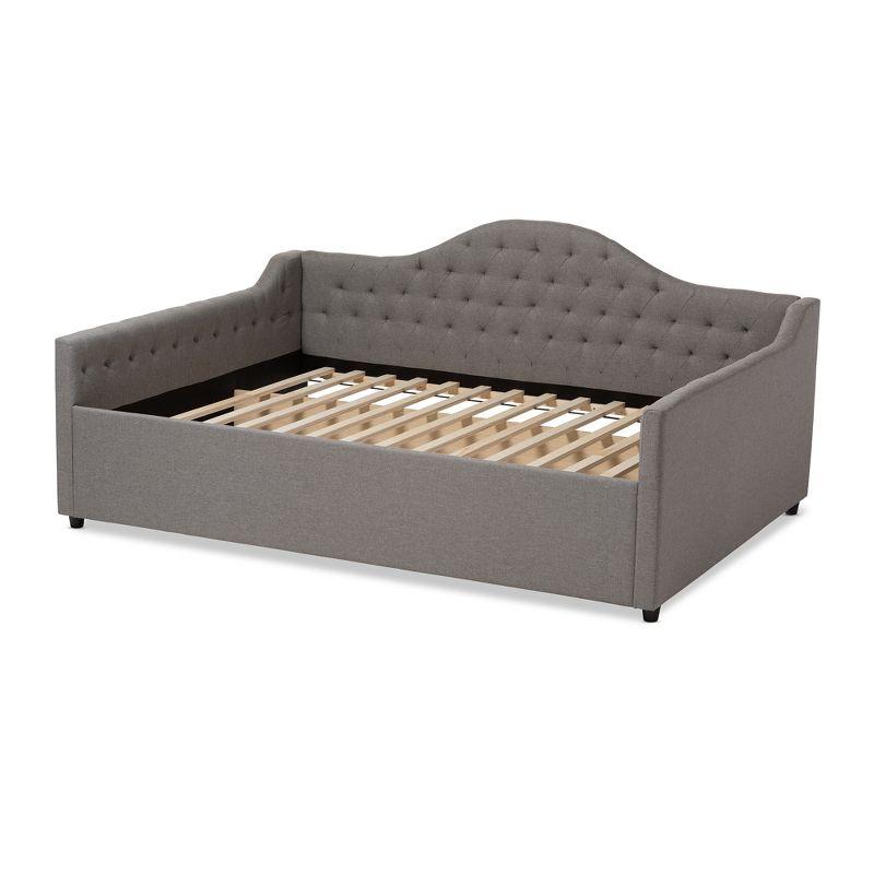 Queen Eliza Daybed Gray - Baxton Studio: Upholstered Platform, No Box Spring Needed, MDF Frame