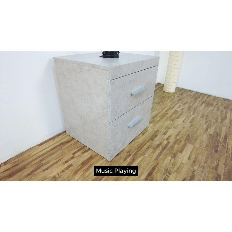 Carmelo Cool Grey Concrete 2-Drawer Nightstand