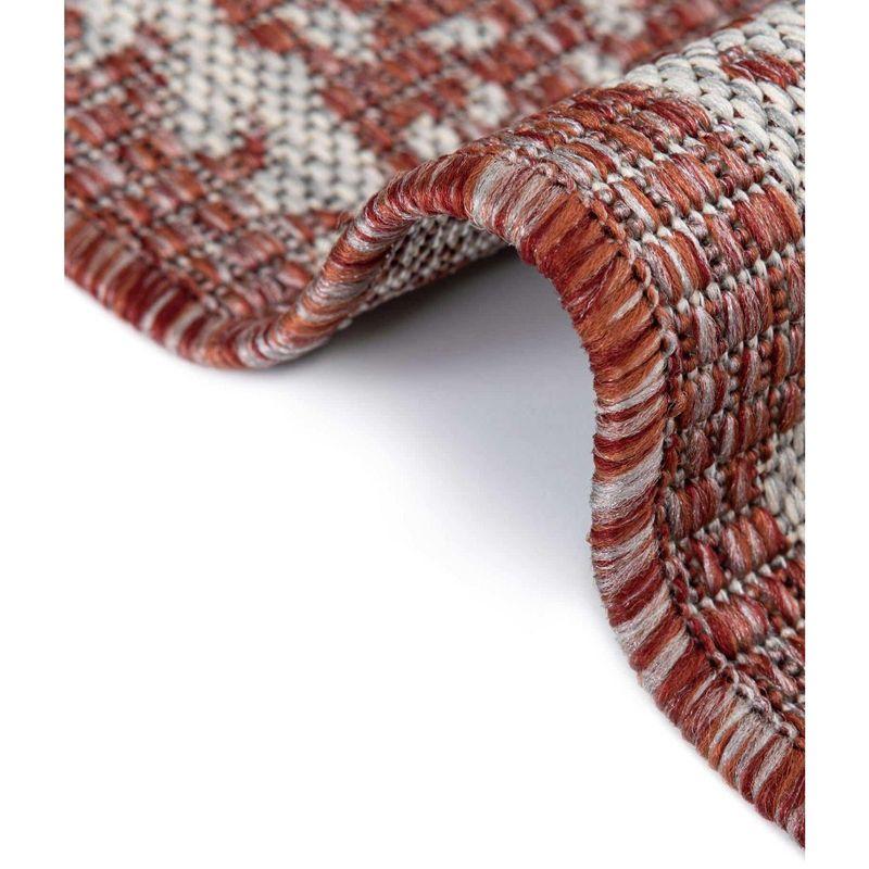 Unique Loom 4' 1 x 6' 1 Rectangle Indoor/Outdoor Traditional Rust Red Area Rug