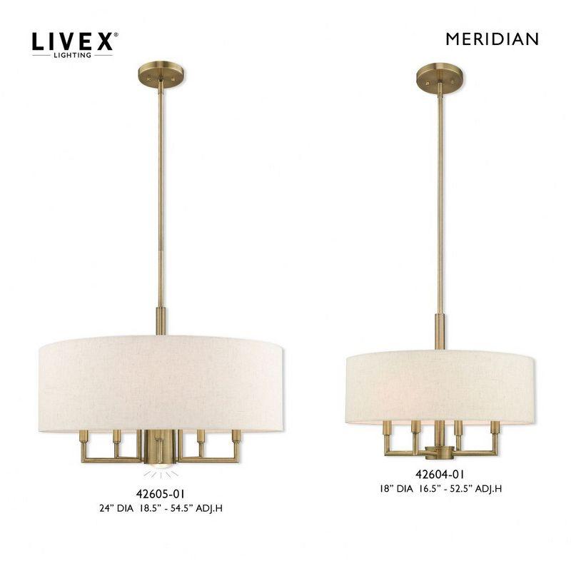 Livex Lighting Meridian 4 - Light Chandelier in  Antique Brass