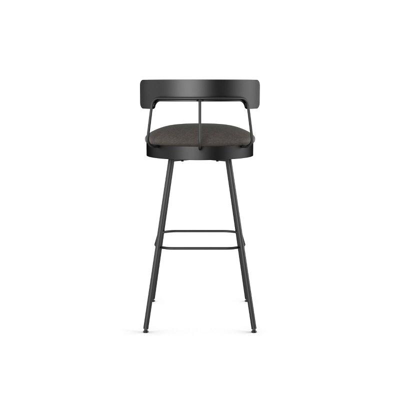 Monza 26" Swivel Counter Stool in Dark Grey Polyurethane & Black Metal