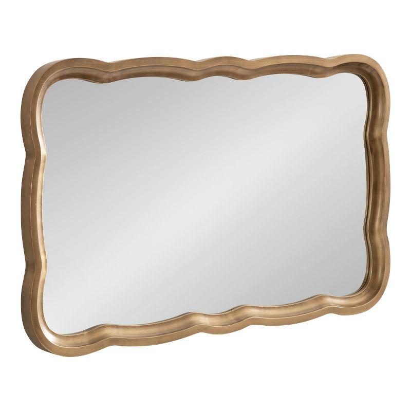 Kate and Laurel Hatherleigh Scalloped MDF Scallop Mirror, 24x38, Gold