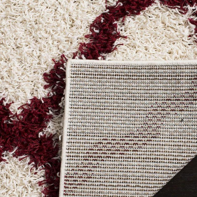 Dallas Shag SGD257 Power Loomed Indoor Area Rug - Ivory/Red - 4'x6' - Safavieh.