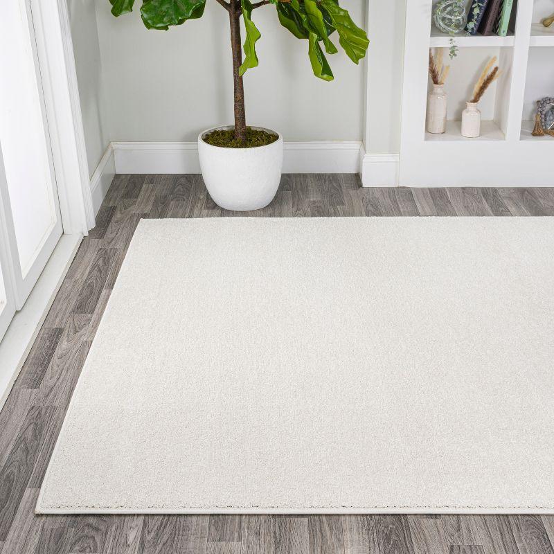 10' X 14' Rectangle Haze Solid Low-Pile Area Rug , Cream - JONATHAN Y
