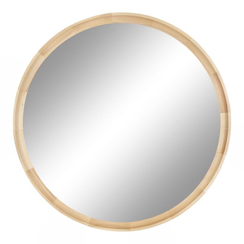Kate and Laurel Hatherleig Round Wood Round Mirror, 34" Diameter, Natural