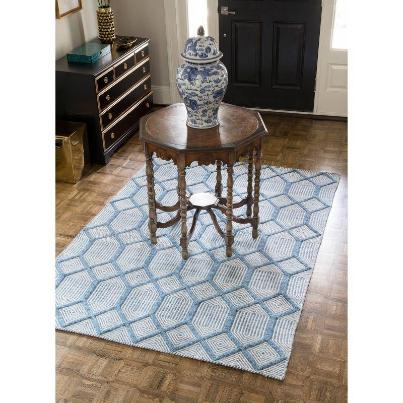 Langdon Cambridge Hand Woven Wool Area Rug Blue - Erin Gates by Momeni