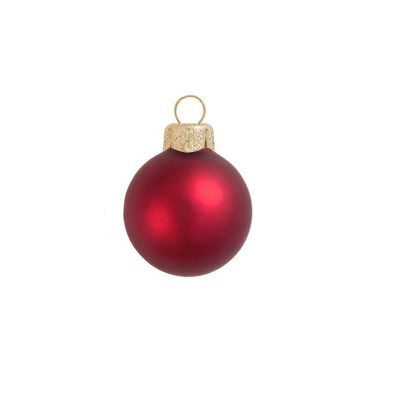 Set of 6 Red Matte Glass Christmas Ornaments