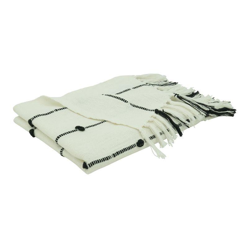 Saro Lifestyle Cotton Throw With Knotted Design