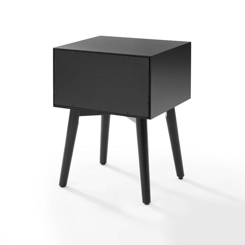 Landon Matte Black Mid-Century Modern Nightstand with Tapered Legs