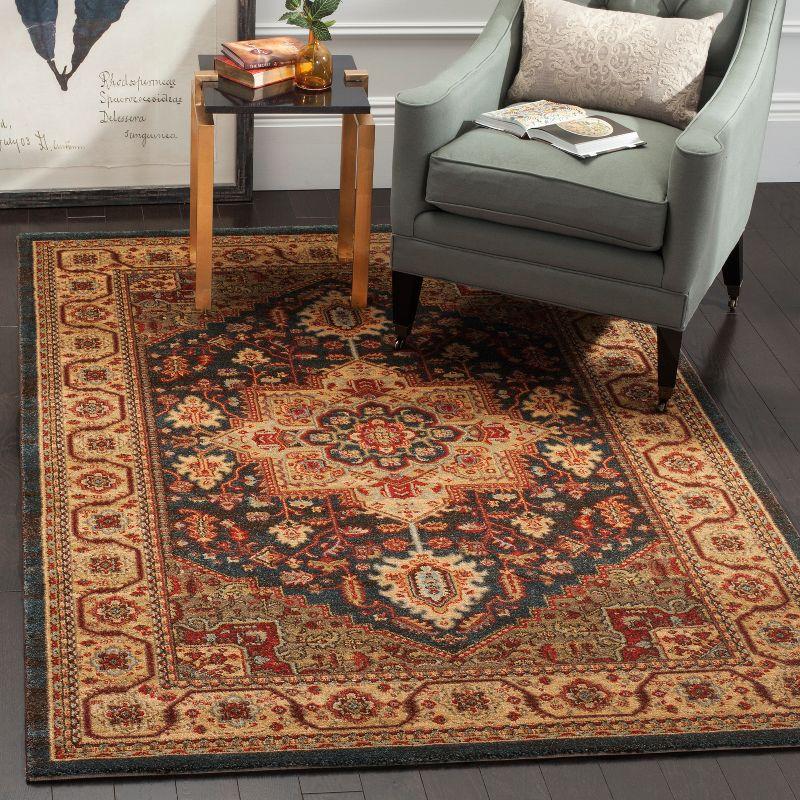 Mahal MAH656 Power Loomed Area Rug - Navy/Natural - 5'1"x7'7" - Safavieh.