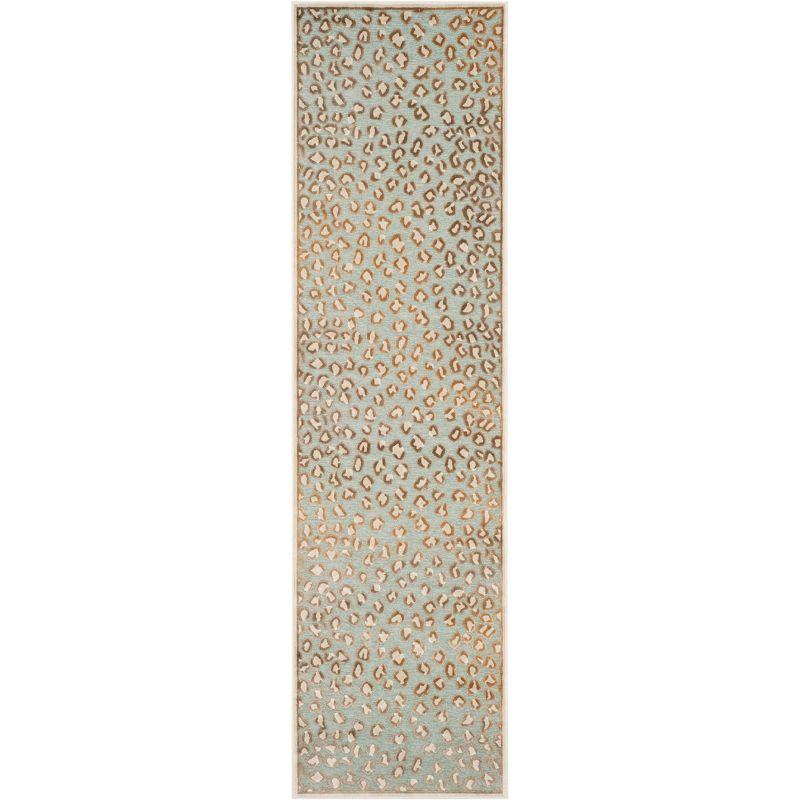 Paradise PAR84 Power Loomed Runner Rug - Stone/Aqua - 2'2"x8' - Safavieh.