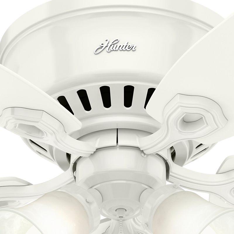 Builder Low Profile 52" 5 - Blade Flush Mount Ceiling Fan with Lights and Pull Chains