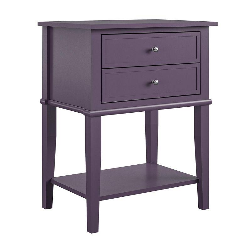 Ameriwood Home Franklin Accent Table with 2 Drawers, Purple