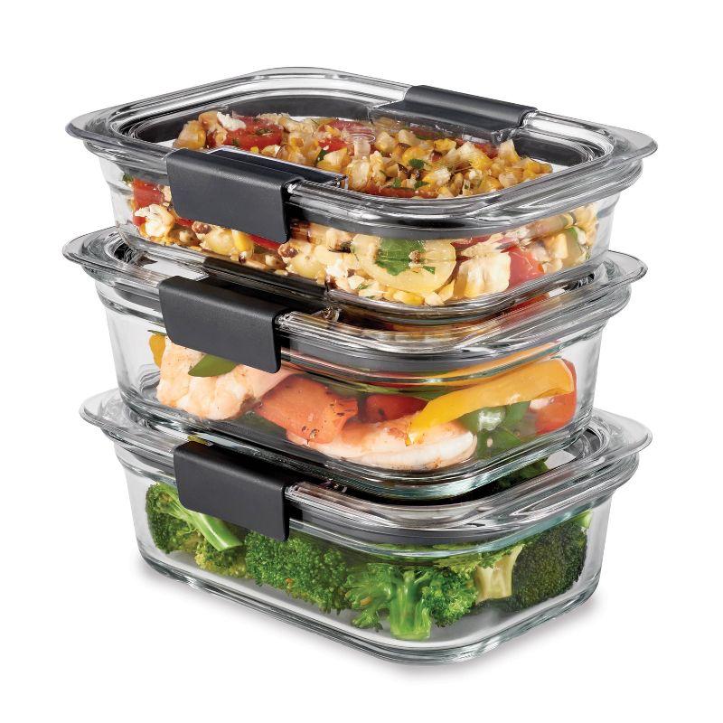 Clear Glass 6-Piece Food Storage Container Set with Lids