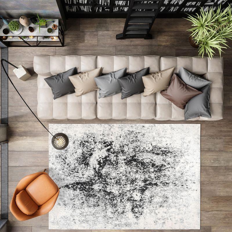 3'x5' Dune Modern Abstract Area Rug, Cream/Gray - JONATHAN Y