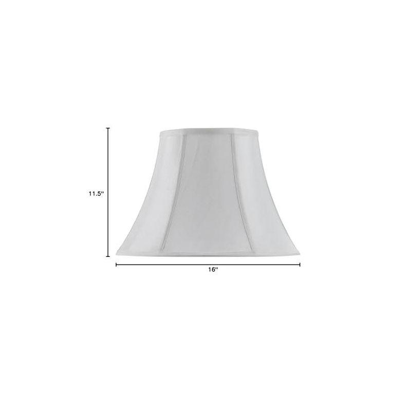 White Fabric Vertical Piped Bell Lamp Shade, 16"