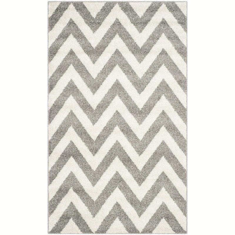 Amherst AMT419 Power Loomed Indoor Area Rug - Dark Grey/Beige - 4'x6' - Safavieh