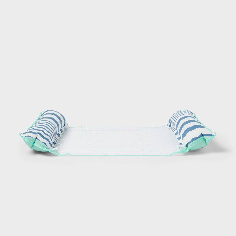 Water Hammock Pool Lounger Blue Stripes - Sun Squad™