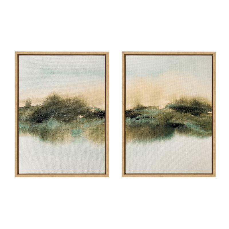 Kate & Laurel All Things Decor (Set of 2) 18"x24" Sylvie Meadows Framed Canvas by Amy Lighthall Natural: Tranquil Digital Art