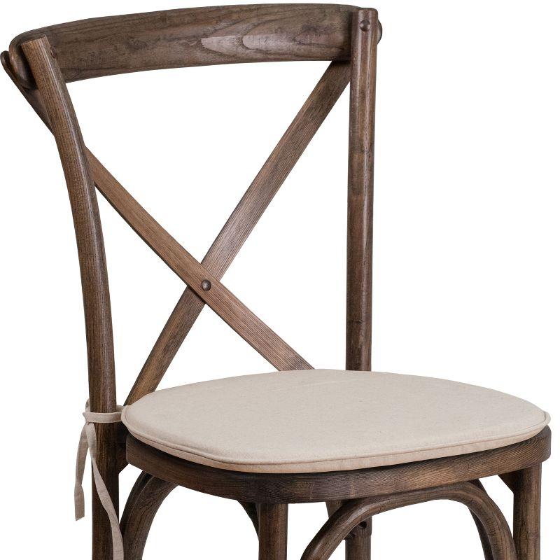 Flash Furniture HERCULES Series Stackable Early American Wood Cross Back Chair with Cushion