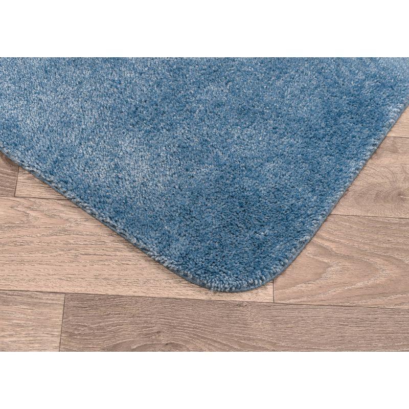 4pc Traditional Nylon Washable Bathroom Rug Set Basin Blue - Garland Rug: Includes Lid & Contour Cover, Machine Made