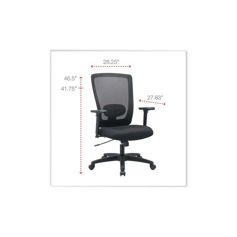 Executive High-Back Black Mesh & Fabric Swivel Chair with Adjustable Arms