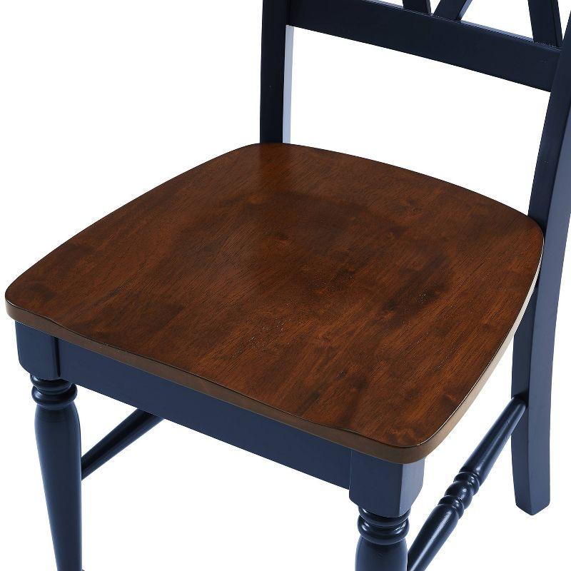 Crosley Shelby 4pc Dining Chair Set Navy: Traditional Design, Rubberwood Frame, X-Back