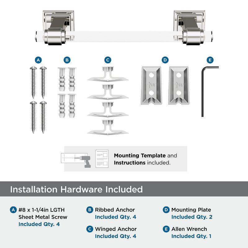 Glacio Clear/Polished Nickel Towel Bar