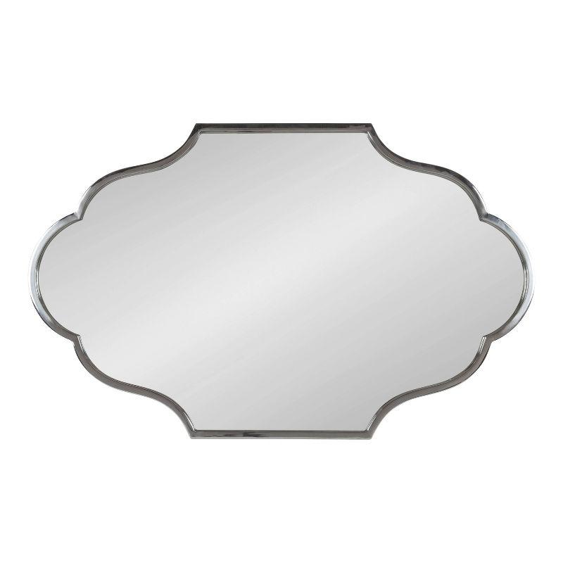 23" x 37" Rowla Framed Decorative Wall Mirror Silver - Kate & Laurel All Things Decor: Arched, Curved, Metal Mount
