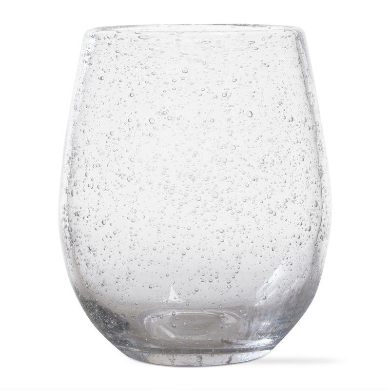tagltd 16 oz. Bubble Glass Stemless Drinkware Clear Dishwasher Safe Beverage Glassware For Dinner Party Wedding Restaurant Bar