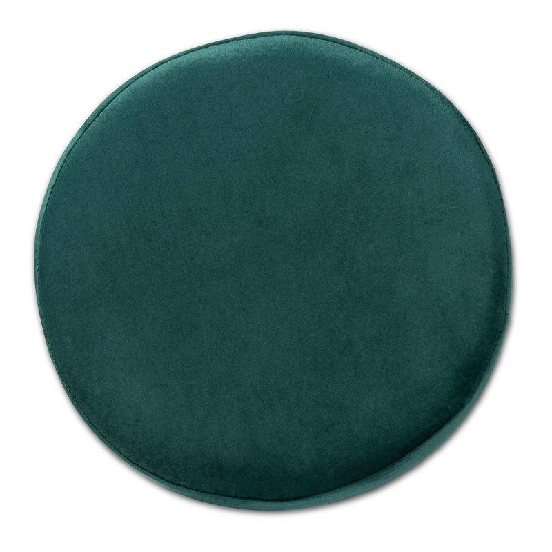 Thurman Velvet Metal Ottoman - Baxton Studio