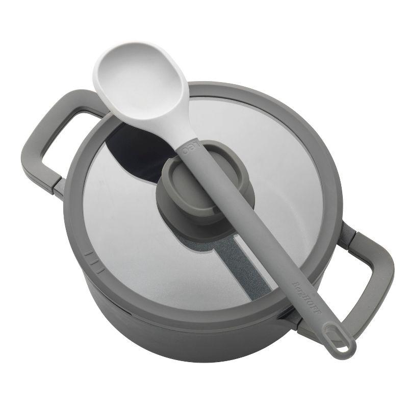 BergHOFF BergHOFF Leo Stone+ Nonstick Ceramic 11" Wok Pan with Lid 4.6qt, Recycled