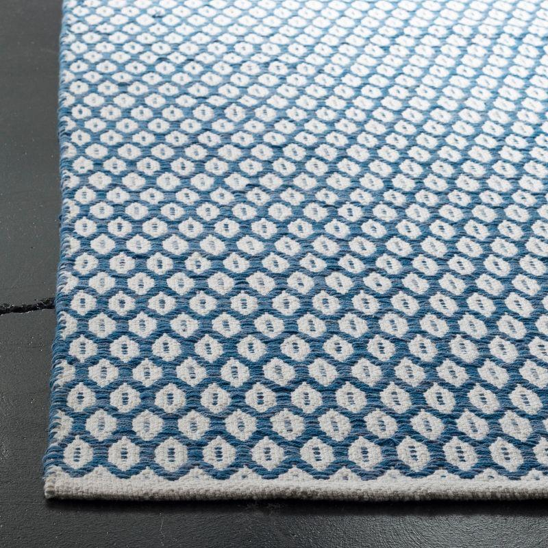 Coastal Charm Blue/Ivory Hand-Woven Cotton & Wool Rug 3' x 5'