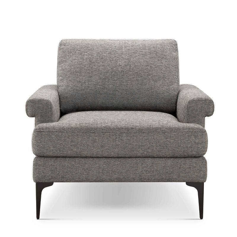 Eva Modern Deep-Seating Gray Fabric Accent Chair