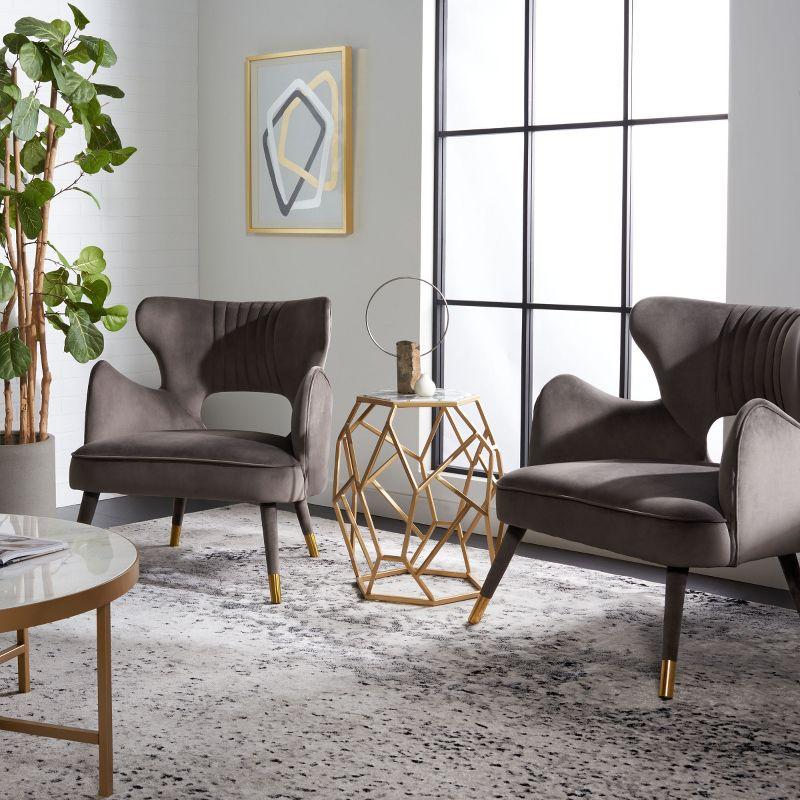 Blair Wingback Accent Chair - ACH4504 - Shale/Gold - Safavieh