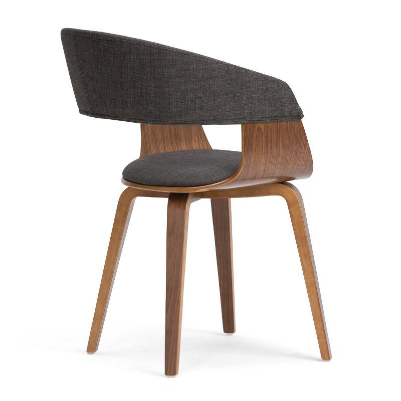 Lowell Bentwood Upholstered Dining Chair with Curved Backrest in Mid-Century Modern Style